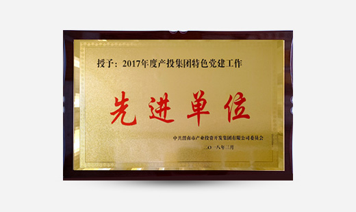 授予：2017年度產投集團特色黨建工作先進單位