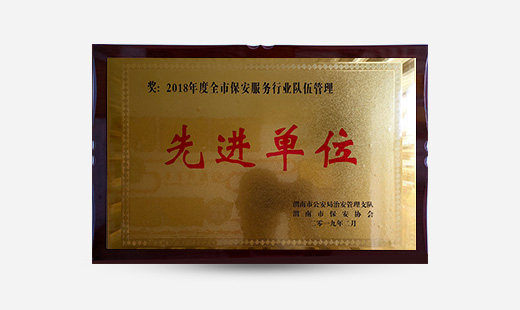 2018年度全市保安服務行業(yè)隊伍管理先進單位