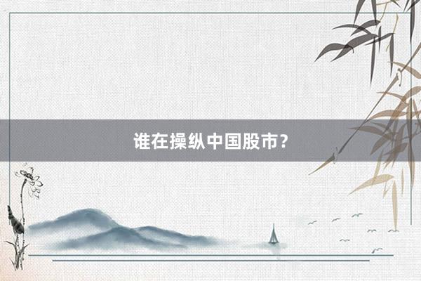 谁在操纵中国股市？