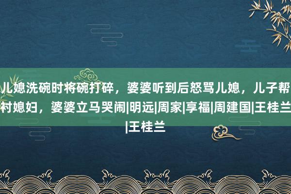 儿媳洗碗时将碗打碎，婆婆听到后怒骂儿媳，儿子帮衬媳妇，婆婆立马哭闹|明远|周家|享福|周建国|王桂兰
