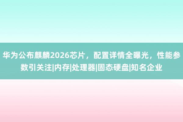 华为公布麒麟2026芯片，配置详情全曝光，性能参数引关注|内存|处理器|固态硬盘|知名企业