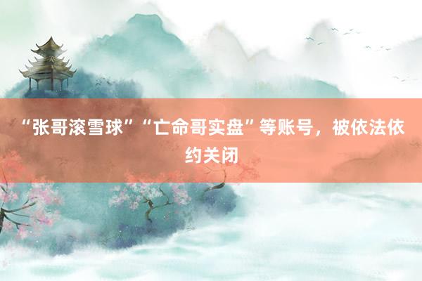 “张哥滚雪球”“亡命哥实盘”等账号，被依法依约关闭