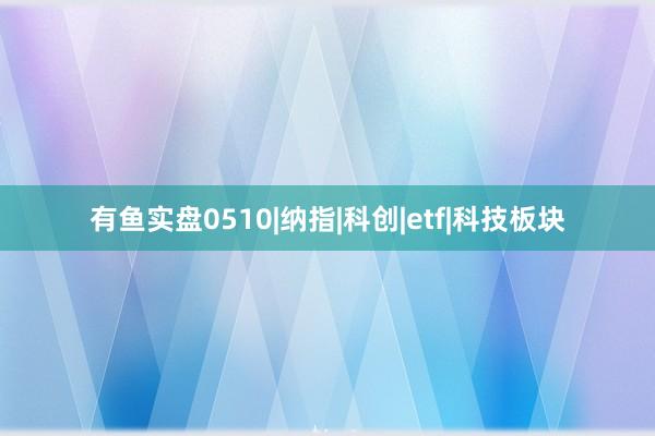 有鱼实盘0510|纳指|科创|etf|科技板块