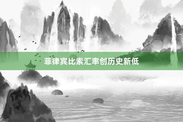 菲律宾比索汇率创历史新低