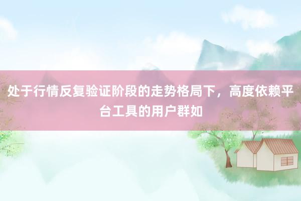 处于行情反复验证阶段的走势格局下，高度依赖平台工具的用户群如