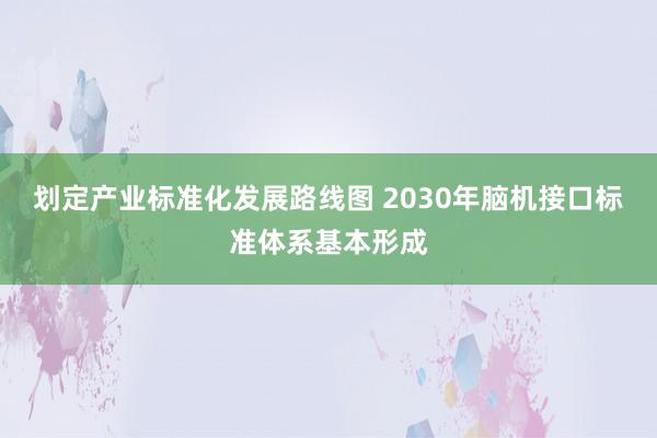 划定产业标准化发展路线图 2030年脑机接口标准体系基本形成