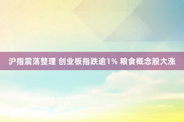 沪指震荡整理 创业板指跌逾1% 粮食概念股大涨