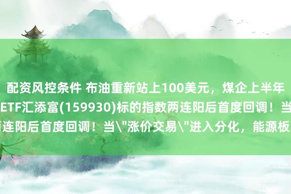 配资风控条件 布油重新站上100美元，煤企上半年利润增逾四成！能源ETF汇添富(159930)标的指数两连阳后首度回调！当＂涨价交易＂进入分化，能源板块怎么看