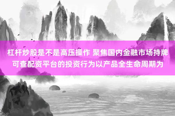 杠杆炒股是不是高压操作 聚焦国内金融市场持牌可查配资平台的投资行为以产品全生命周期为
