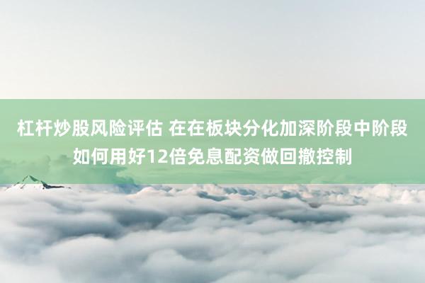 杠杆炒股风险评估 在在板块分化加深阶段中阶段如何用好12倍免息配资做回撤控制