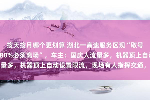 按天按月哪个更划算 湖北一高速服务区现“取号排队”，“车辆充电至80%必须离场”，车主：国庆人流量多，机器顶上自动设置限流，现场有人指挥交通，秩序挺好